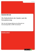 Cover-Bild zum Titel 'Die Kulturhoheit der Länder und die Europäisierung' von 'Daniela Birreck'