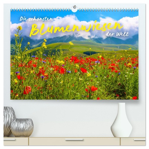 Die schönsten Blumenwiesen der Welt (hochwertiger Premium Wandkalender 2025 DIN A2 quer), Kunstdruck in Hochglanz - Sf Sf