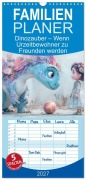 Cover-Bild zum Titel 'Familienplaner 2027 - Dinozauber - Wenn Urzeitbewohner zu Freunden werden mit 5 Spalten (Wandkalender, 21 x 45 cm) CALVENDO' von 'Anne Seltmann'
