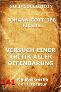 Cover-Bild zum Titel 'Versuch einer Kritik aller Offenbarung' von 'Johann Gottlieb Fichte'