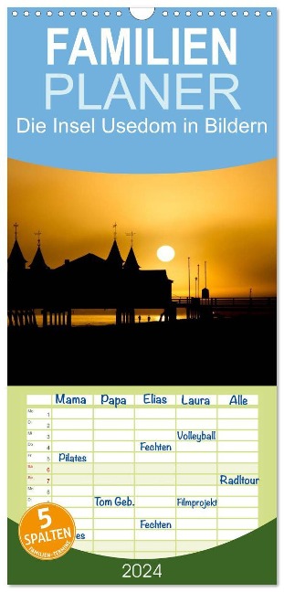 Familienplaner 2025 - Die Insel Usedom in Bildern mit 5 Spalten (Wandkalender, 21 x 45 cm) CALVENDO - Andreas Dumke