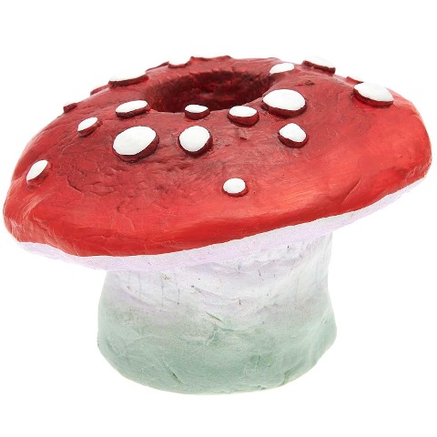 Kerzenhalter Fliegenpilz aus Zement, Ø 10 cm x 7 cm, passend für Kerzen Ø 2,4 cm - 