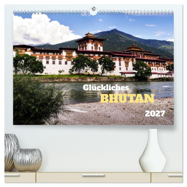 Glückliches Bhutan (hochwertiger Premium Wandkalender 2027 DIN A2 quer), Kunstdruck in Hochglanz - Manfred Bergermann