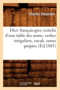 Cover-Bild zum Titel 'Dict. Français-Grec Enrichi d'Une Table Des Noms, Verbes Irréguliers, Vocab. Noms Propres (Éd.1885)' von 'Charles Alexandre'