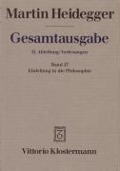 Cover-Bild zum Titel 'Gesamtausgabe Abt. 2 Vorlesungen Bd. 27. Einleitung in die Philosophie' von 'Martin Heidegger'