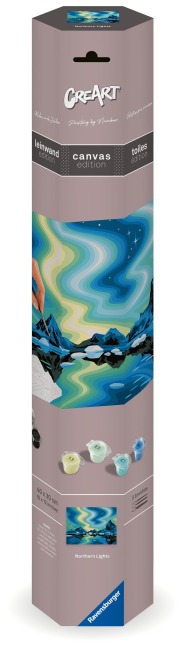 CreArt, Malen nach Zahlen Canvas Leinwand - Nordlichter - 