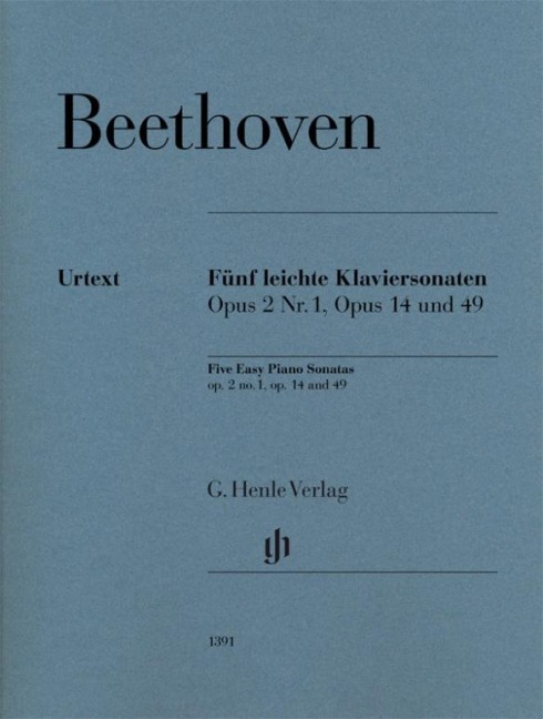 Fünf leichte Klaviersonaten op. 2 Nr. 1, op. 14 und op. 49 - Ludwig van Beethoven