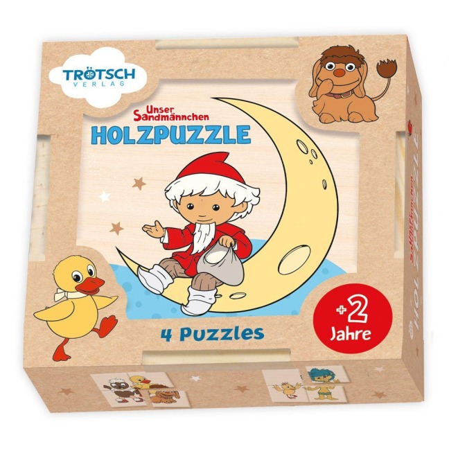 TRÖTSCH - Unser Sandmännchen Holzpuzzle 4x4 Teile - 