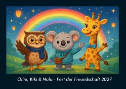 Cover-Bild zum Titel 'Ollie, Kiki & Nala - Fest der Freundschaft 2027 Fotokalender DIN A4' von 'Tobias Schmitt, Kevin Heber'