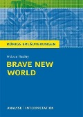 Cover-Bild zum Titel 'Brave New World - Schöne neue Welt von Aldous Huxley. Textanalyse und Interpretation mit ausführlicher Inhaltsangabe und Abituraufgaben mit Lösungen.' von 'Aldous Huxley'