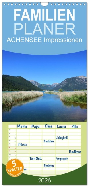 Familienplaner 2026 - ACHENSEE Impressionen mit 5 Spalten (Wandkalender, 21 x 45 cm) CALVENDO - Susan Michel