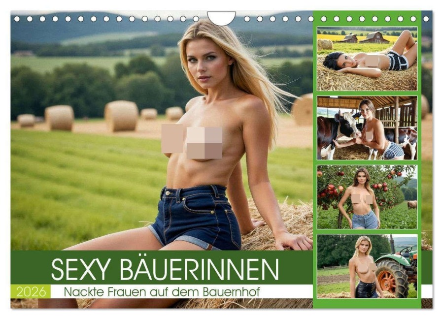 Sexy Bäuerinnen - Nackte Frauen auf dem Bauernhof (Wandkalender 2026 DIN A4 quer), CALVENDO Monatskalender - Mb Fotografie