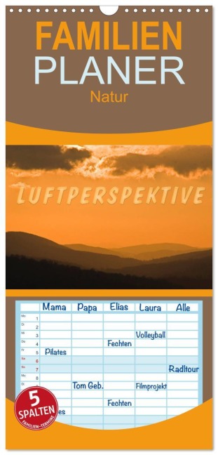 Familienplaner 2026 - Luftperspektive mit 5 Spalten (Wandkalender, 21 x 45 cm) CALVENDO - Werner Braun