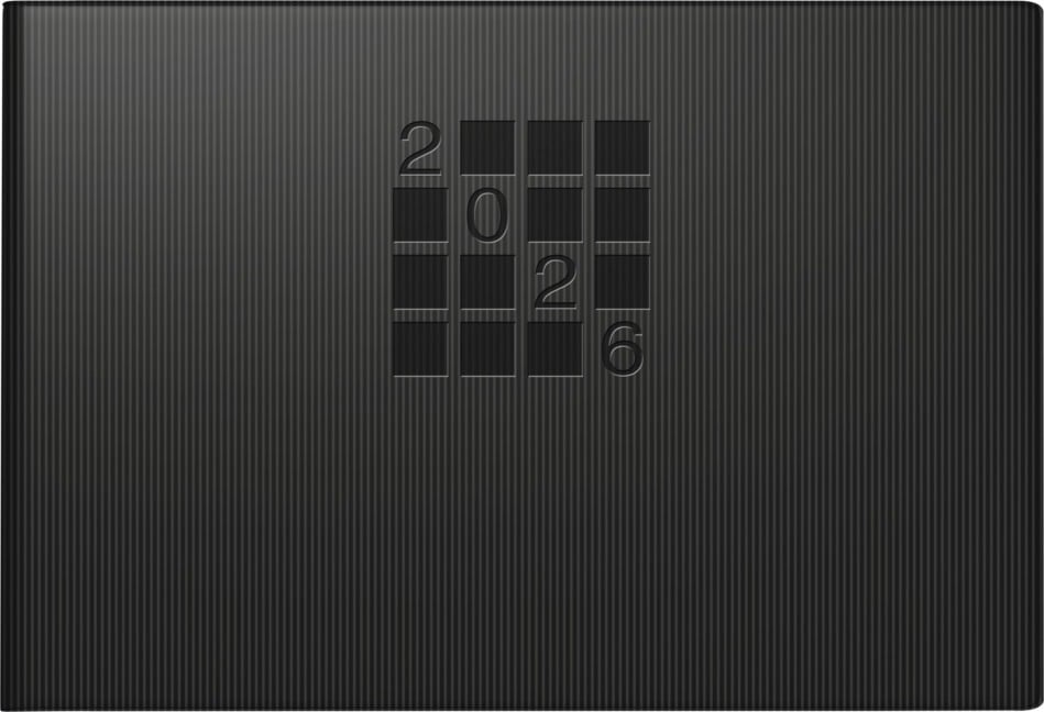 rido/idé 7017561906 | Taschenkalender Mod. Septimus 2026 | A6 quer, Papier, schwarz - 