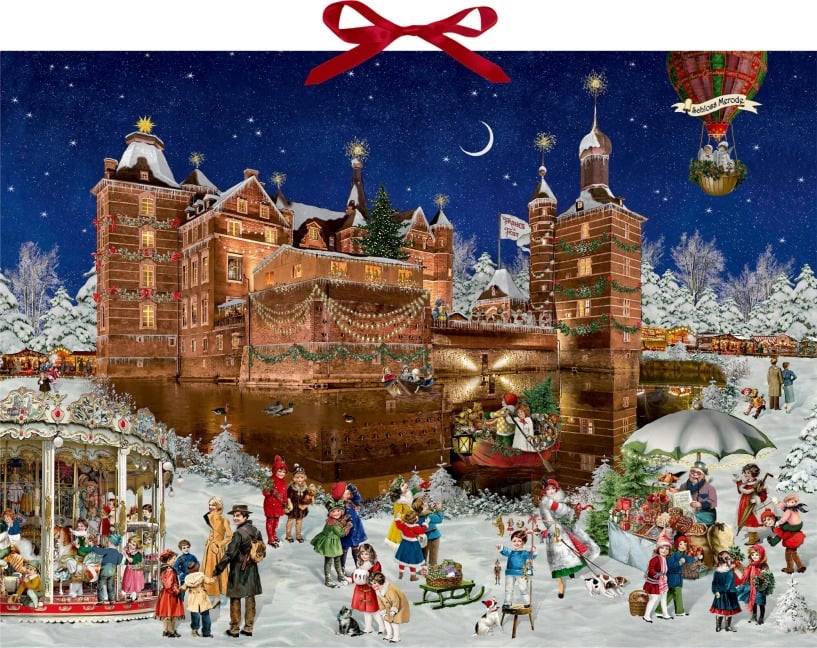 Wand-Adventskalender - Weihnachtszauber auf dem Schloss -  Wand-Adventskalender - Weihnachtszauber auf dem Schloss -