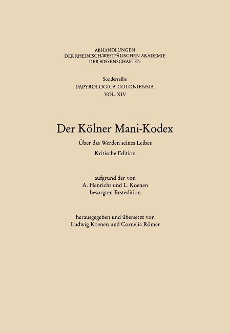 Der Kölner Mani-Kodex - Ludwig (Hrsg. Koenen