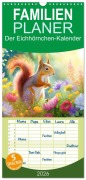 Familienplaner 2026 - Der Eichhörnchen-Kalender mit 5 Spalten (Wandkalender, 21 x 45 cm) CALVENDO - Motomi Ai