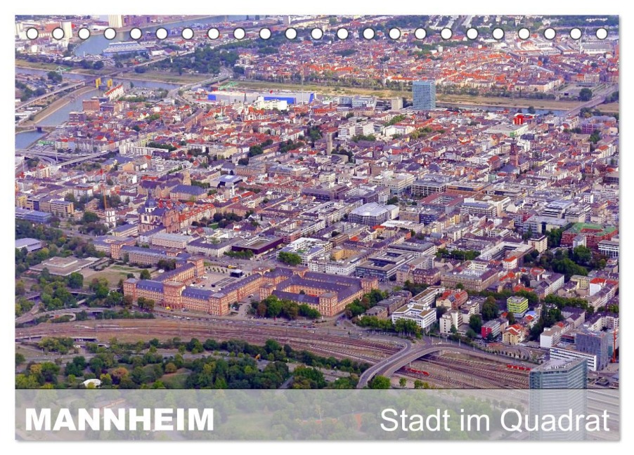 Mannheim - Stadt im Quadrat (Tischkalender 2026 DIN A5 quer), CALVENDO Monatskalender - Mannheim Ruhm