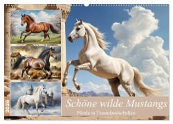 Cover-Bild zum Titel 'Schöne wilde Mustangs (Wandkalender 2026 DIN A2 quer), CALVENDO Monatskalender' von 'Babette Whitter'