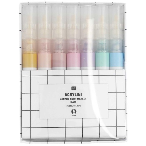 Acrylini Marker Set Pastel Colours, 7 Farben - 