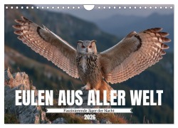 Cover-Bild zum Titel 'Eulen aus aller Welt - Faszinierende Jäger der Nacht (Wandkalender 2026 DIN A4 quer), CALVENDO Monatskalender' von 'Mb Fotografie'