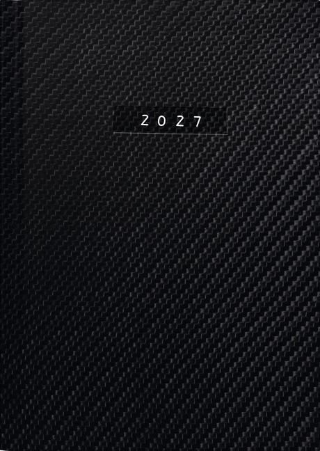 rido/idé 7021812807 Buchkalender Mod. Chefplaner 2027 "Carbon" A5, Kunstleder - 