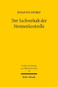 Cover-Bild zum Titel 'Der Sachverhalt der Normenkontrolle' von 'Johannes Bethge'