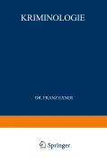 Cover-Bild zum Titel 'Kriminologie' von 'Franz Exner'