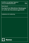 Cover-Bild zum Titel 'Das Recht der öffentlichen Wiedergabe im Lichte der Dienstleistungsfreiheit' von 'Fabian Brandt'