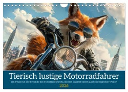 Cover-Bild zum Titel 'Tierisch lustige Motorradfahrer (Wandkalender 2026 DIN A4 quer), CALVENDO Monatskalender' von 'Peter Rübsamen'
