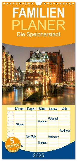 Familienplaner 2025 - Die Speicherstadt mit 5 Spalten (Wandkalender, 21 x 45 cm) CALVENDO - Joachim Hasche