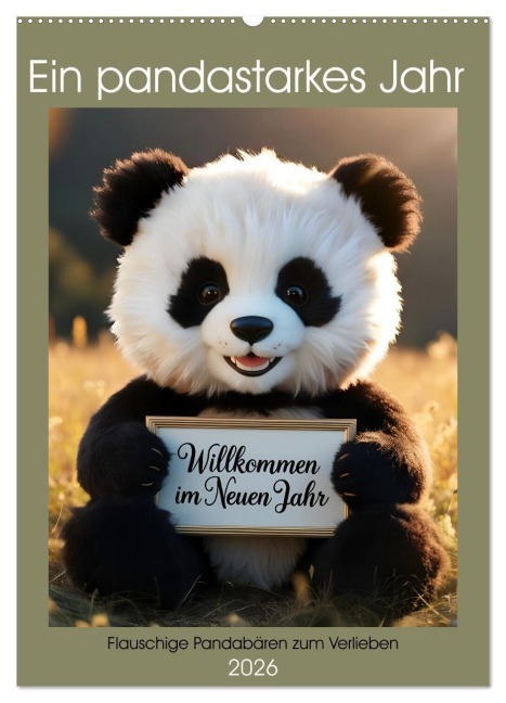 Ein pandastarkes Jahr - Flauschige Pandabären zum Verlieben (Wandkalender 2026 DIN A2 hoch), CALVENDO Monatskalender - Simone Volkhausen