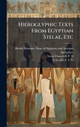 Cover-Bild zum Titel 'Hieroglyphic Texts From Egyptian Stelae, Etc' von 'P D Scott-Moncrieff, I E S Edwards'