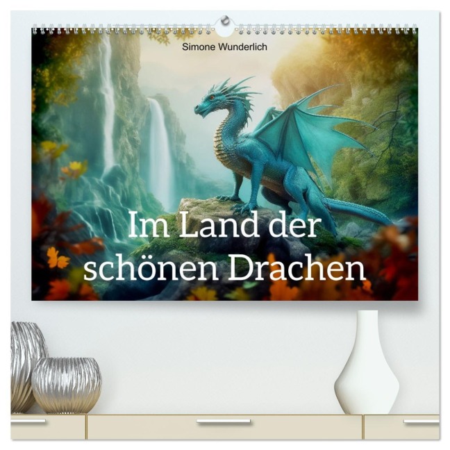 Im Land der schönen Drachen (hochwertiger Premium Wandkalender 2026 DIN A2 quer), Kunstdruck in Hochglanz - Simone Wunderlich