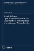Cover-Bild zum Titel 'Schnittstelle von Open Access-Publikationen und Exportkontrolle  im Kontext des internationalen Wissenstransfers' von 'Zeller'