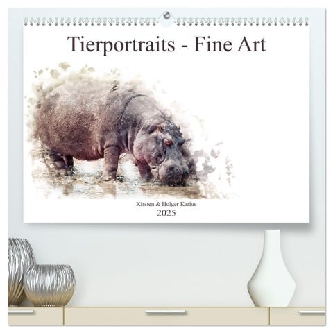 Tierportraits - Fine Art (hochwertiger Premium Wandkalender 2025 DIN A2 quer), Kunstdruck in Hochglanz - Kirsten Und Holger Karius