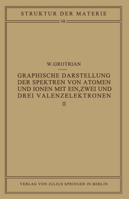 Graphische Darstellung der Spektren von Atomen und Ionen mit ein, zwei und drei Valenzelektronen - W. Grotrian