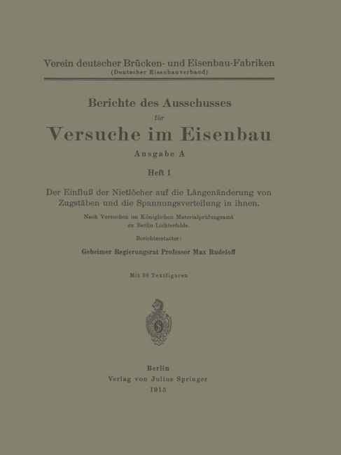 Berichte des Ausschusses für Versuche im Eisenbau - Max Rudelhoff