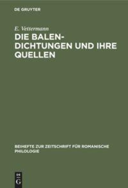 Die Balen-Dichtungen und ihre Quellen - E. Vettermann
