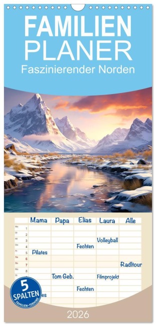 Familienplaner 2026 - Faszinierender Norden mit 5 Spalten (Wandkalender, 21 x 45 cm) CALVENDO - Cathrin Illgen