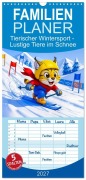 Cover-Bild zum Titel 'Familienplaner 2027 - Tierischer Wintersport - Lustige Tiere im Schnee mit 5 Spalten (Wandkalender, 21 x 45 cm) CALVENDO' von 'Anja Frost'