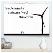 Cover-Bild zum Titel 'Ost-Friesische Schwarz-Weiß-Ansichten (hochwertiger Premium Wandkalender 2026 DIN A2 quer), Kunstdruck in Hochglanz' von 'Andreas Klesse'