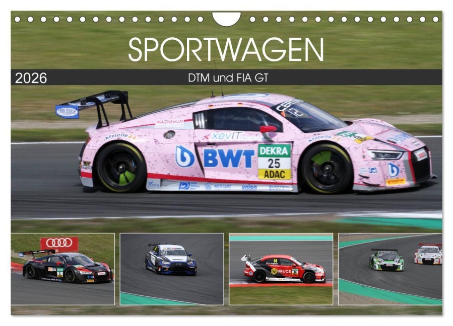 SPORTWAGEN DTM und FIA GT (Wandkalender 2026 DIN A4 quer), CALVENDO Monatskalender - SchnelleWelten SchnelleWelten