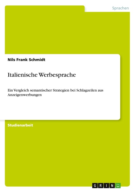 Italienische Werbesprache - Nils Frank Schmidt