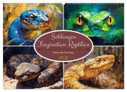 Cover-Bild zum Titel 'Schlangen. Faszination Reptilien. Kunstvolle Paintings (Wandkalender 2026 DIN A2 quer), CALVENDO Monatskalender' von 'Rose Hurley'