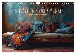 Cover-Bild zum Titel 'Sechs Saiten, Zwölf Monate - Der Gitarrenkalender (Wandkalender 2026 DIN A4 quer), CALVENDO Monatskalender' von 'Artefacti Artefacti'