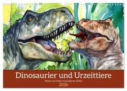 Cover-Bild zum Titel 'Dinosaurier und Urzeittiere - Wesen aus längst vergangenen Zeiten (Wandkalender 2026 DIN A3 quer), CALVENDO Monatskalender' von 'Anja Frost'