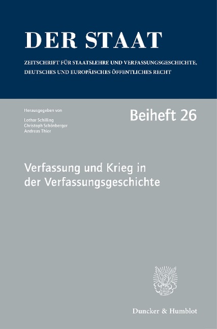 Verfassung und Krieg in der Verfassungsgeschichte. - 