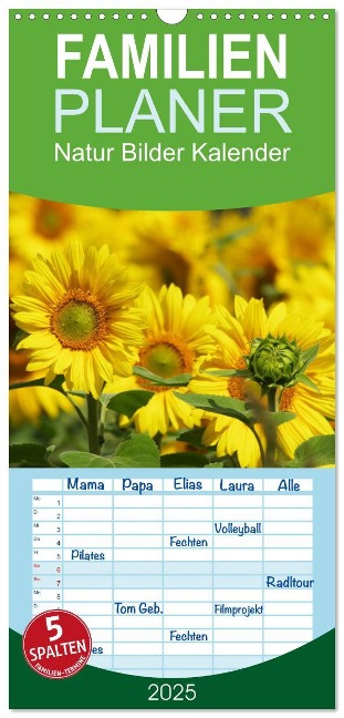 Familienplaner 2025 - Natur Bilder Kalender mit 5 Spalten (Wandkalender, 21 x 45 cm) CALVENDO - Avianaarts Design Fotografie By Tanja Riedel