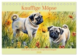 Cover-Bild zum Titel 'Knuffige Möpse (Tischkalender 2026 DIN A5 quer), CALVENDO Monatskalender' von 'Claudia Kleemann'
